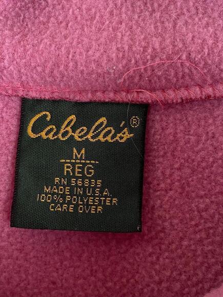 Cabelas Sweatshirt Womens Medium Pink Fleece 1/4 Zip Jacket - Picture 2 of 11